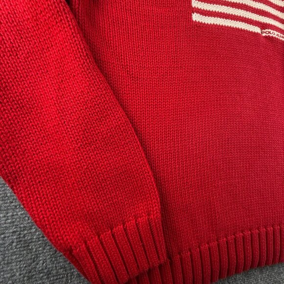 Ralph Lauren Polo Jeans Knit Flag Sweater Graphic USA Heavyweight Red Pullover - Picture 4 of 16